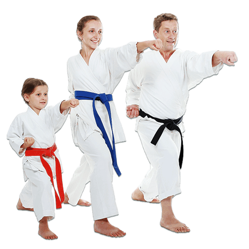 Martial Arts Lessons for Families in Rosemead CA - Man and Daughters Family Punching Together